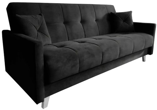 Wersalka Skandynawska Leoni Z Funkcją Spania Czarna na Arena.pl