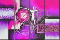 120CM 80 OBRAZ 4 ELEM TAŃCZĄCE POSTACIE FIOLECIE ŚCIENNY