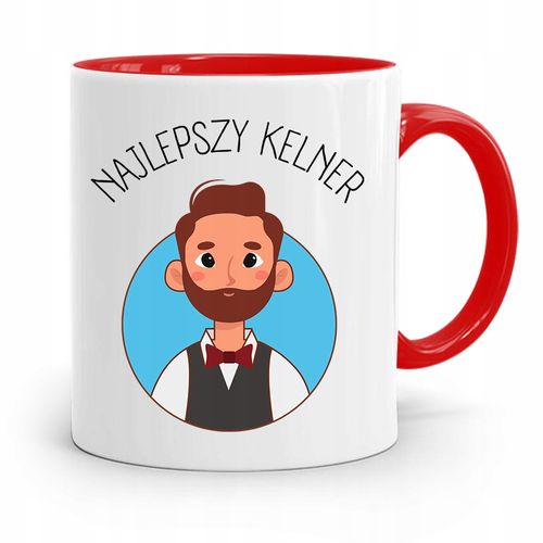 Dla Kelnera Kubek Czerwony Najlepszy Kelner Z Nadrukiem Ze Zdjęciem na Arena.pl