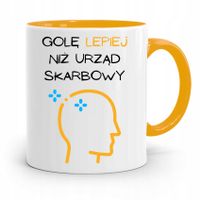 Kubek Żółty Fryzjera Gole Lepiej Niż Urząd Prezent Z Nadrukiem Ze Zdjęciem