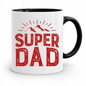 Kubek Czarny Prezent Na Dzień Ojca Super Dad Z Nadrukiem Ze Zdjęciem