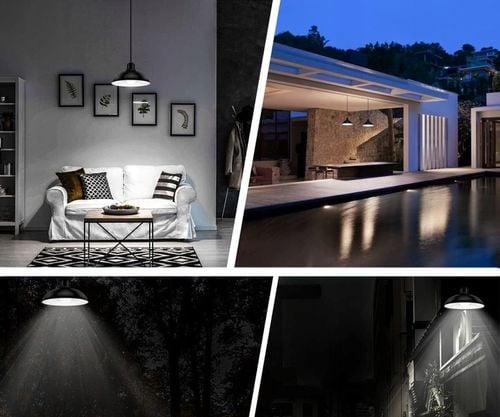 LAMPA SOLARNA ŻYRANDOL SUFITOWY LED WISZĄCY Z CZUJNIKIEM ZMIERZCHU + PILOT na Arena.pl