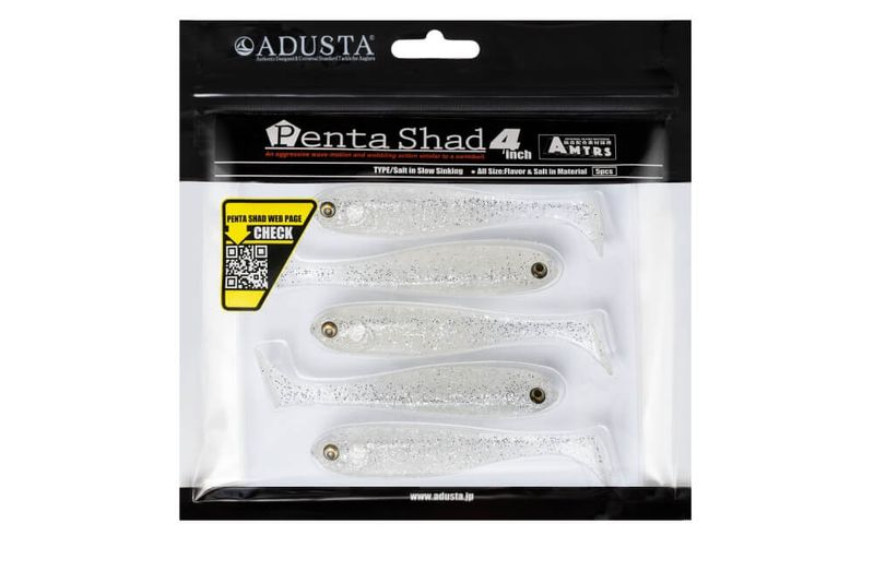ADUSTA PENTA SHAD 013 CLEAR SILVER GLITTER S 4 '' / 10 cm /kpl5 zdjęcie 2