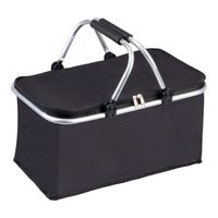 KOSZYK TERMICZNY NA ZAKUPY, PLAŻĘ Z 2 UCHWYTAMI - WODOODPORNY, CZARNY