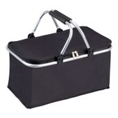 KOSZYK TERMICZNY NA ZAKUPY, PLAŻĘ Z 2 UCHWYTAMI - WODOODPORNY, CZARNY