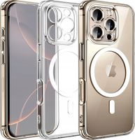 Etui do iPHONE 16 PRO MAX WZMACNIANE 360° SHOCK CLEAR CASE do MagSafe+SZKŁO