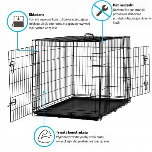 KLATKA METALOWA KENNELOWA TRANSPORTER DLA PSA KOTA ZWIERZĄT XL na Arena.pl