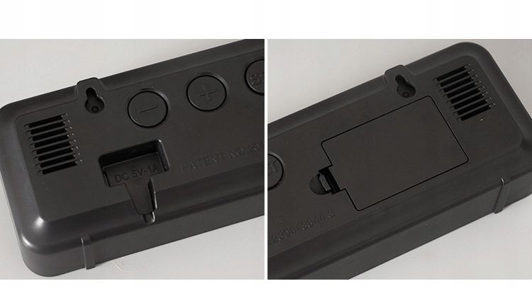 Zegar ŚCIENNY LED Temperatura NAWILŻENIE 12/24 LUSTRO Zielony zdjęcie 2