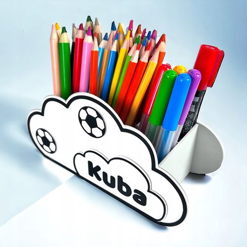 Organizer na biurko 3D Duża chmurka Przybornik na kredki IMIĘ piórnik EKO na Arena.pl