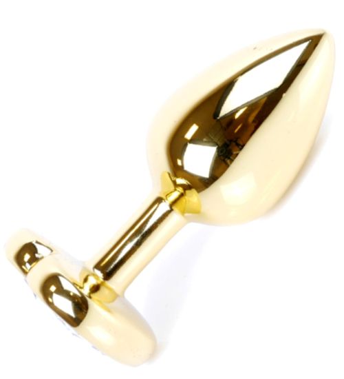 Złoty plug z różowym sercem zdjęcie 5