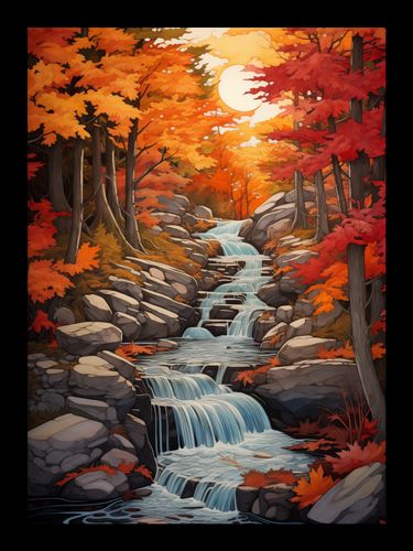 Plakat 13x18cm Jesienne Wodospady na Arena.pl