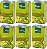 Herbata zielona smakowa w torebkach Dilmah cytryna 20szt x6