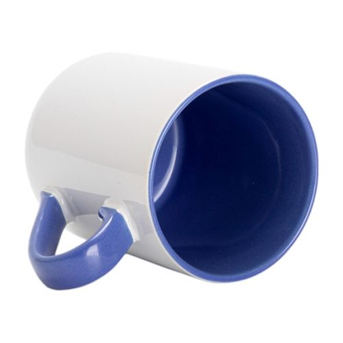 Kubek 325 ml do sublimacji - z niebieskim wnętrzem i uchem na Arena.pl
