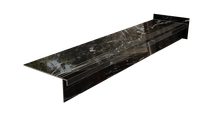 Gruba płytka schodowa z kapinosem 160x30 Ryflowane CZARNY MARMUR - POŁYSK