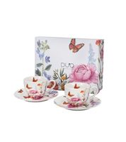 FILIŻANKI ZE SPODKIEM ESPRESSO DUO KWIATY LATO SUMMER 90 ML X 2 SZT