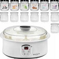 Jogurtownica z termostatem i słoikami 1,3L Browin słoiczki dla dzieci 212ml