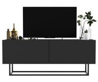 Szafka RTV, stojąca, loft, SANO, 120x35x46 cm, grafit, mat | TYLETEGOTU