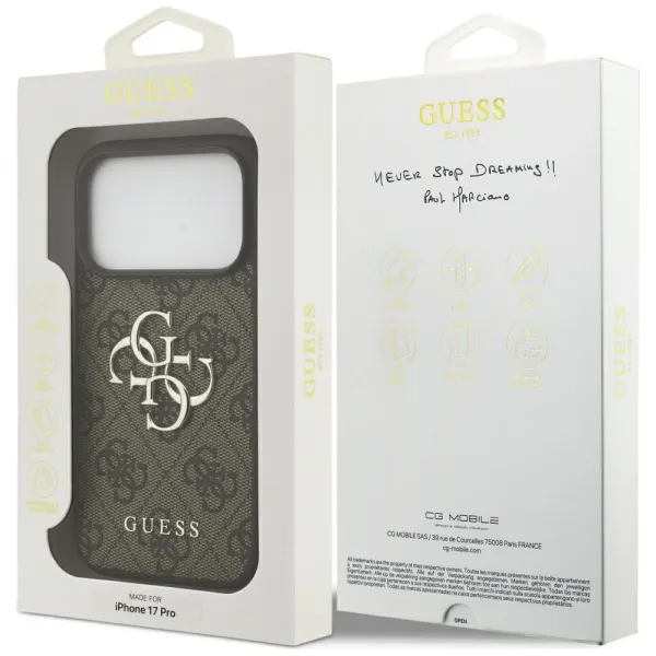 etui guess 4g big logo do iphone 17 pro - brązowe zdjęcie 8