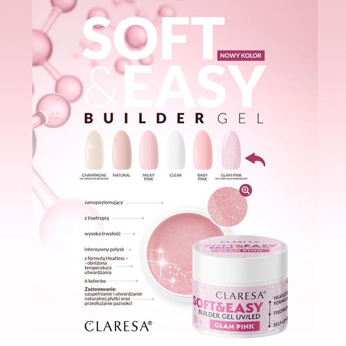 Claresa żel budujący Soft&Easy glam pink 12 g na Arena.pl