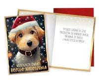 Karnet Święta Bożego Narodzenia z pieskiem