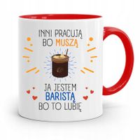 Dla Baristy Baristki Kawiarki Kubek Czerwony Z Nadrukiem Ze Zdjęciem