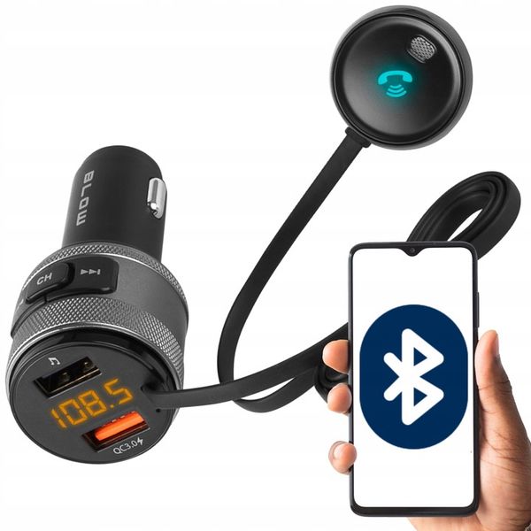TRANSMITER BLUETOOTH SAMOCHODOWY ŁADOWARKA ZESTAW GŁOŚNOMÓWIĄCY USB zdjęcie 5