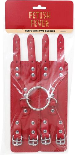 Fetish Fever - Cuffs With Two Buckles - Red na Arena.pl
