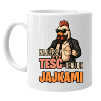 Najlepszy teść dealuje jajkami - kubek na prezent dla teścia