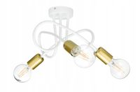 Lampa sufitowa kręcona żyrandol loft 3x E27 złota