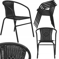 Zestaw 4 Krzesła METALOWE OGRODOWE MOCNE WYGODNE NA TARAS BALKON DO STOŁU