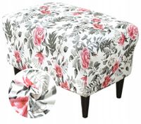 POKROWIEC NA PODNÓŻEK PUF ELASTYCZNY PRINT KWIATY