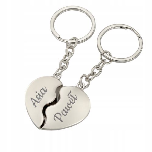 BRELOK do KLUCZY SERCE ŁAMANE dla PAR WALENTYNKI na Arena.pl