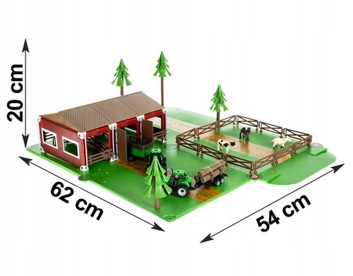 Traktor z Przyczepą Zestaw Dla Dzieci Farma Gospodarstwo Zwierzęta Stodoła na Arena.pl