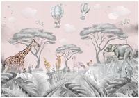 FOTOTAPETA DLA DZIECI SAFARI ZWIERZĘTA TAPETA DO POKOJU DZIECIĘCEGO 300x210