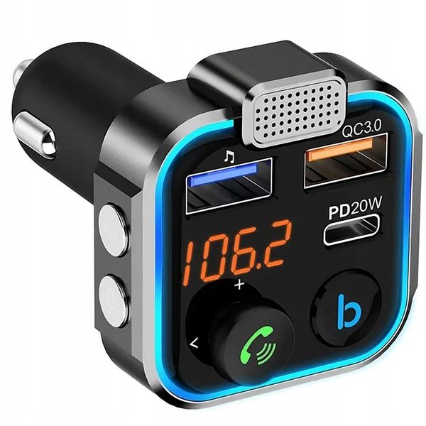 TRANSMITER FM BLUETOOTH ŁADOWARKA MP3 2XUSB LCD SD zdjęcie 7