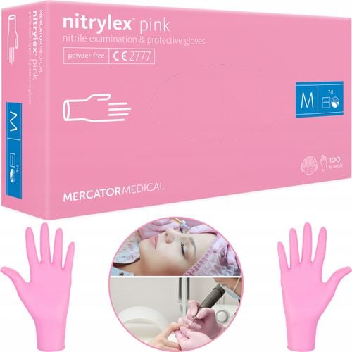 rękawice nitrylowe 100 szt. 8-m nitrylex pink na Arena.pl