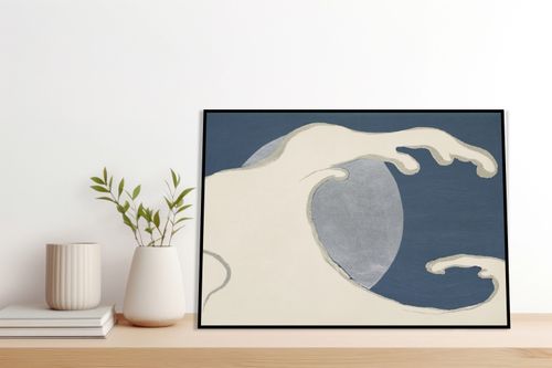 Plakat 60x40cm Waves and Sun, Sekka Japoński Vintage do Salonu na Arena.pl