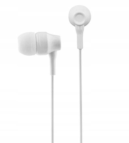 VIDVIE Przewodowe Słuchawki Wbudowany Mikrofon Przyciski 3.5mm BIAŁE na Arena.pl