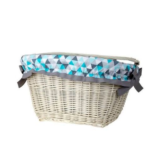 WIKLINOWY WYBIELANY KOSZ NA ROWER KOSZ ROWEROWY Z PASKAMI SKÓRZANYMI I OBSZYCIEM 46X34 H23/28 CM na Arena.pl