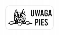 GRAWER Tabliczka nierdzewna 20x10 cm UWAGA PIES AMSTAFF różne wzory