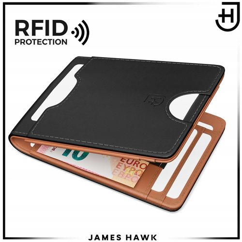 James Hawk Smart Wallet Skórzany portfel męski Slim Cienki 1,5 cm RFID na Arena.pl