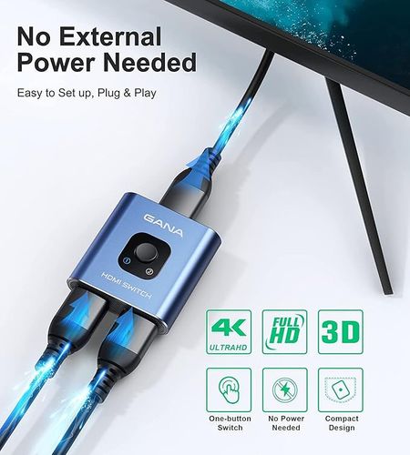 GANA aluminiowy dwukierunkowy przełącznik HDMI 4K na Arena.pl