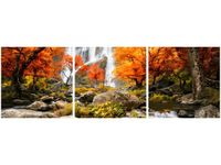 90X30CM JESIENNY WODOSPAD TRÓJ OBRAZ
