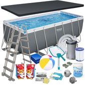 Basen ogrodowy stelażowy 412x201x122 cm 17w1 Bestway 56456N