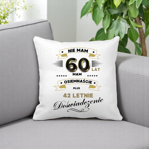 ZESTAW PODUSZKA I PIĘKNY KUBEK ORYGINALNY PREZENT 60 LAT NA URODZINY na Arena.pl