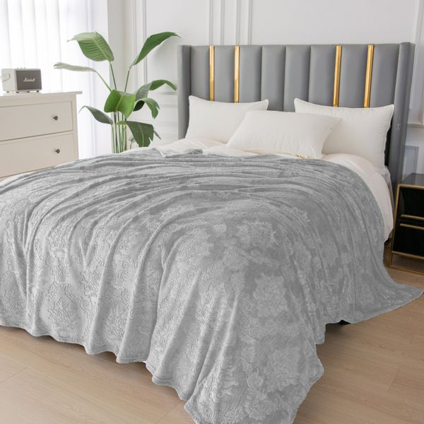 Miękki Koc Glamour 200X220 Jasnoszary zdjęcie 6