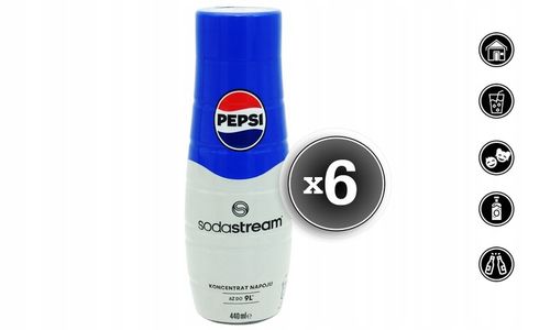 6x SYROP KONCENTRAT PEPSI COLA DO SATURATORA SODASTREAM 9L NAPOJU z 440ml na Arena.pl