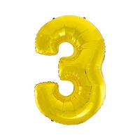 BALON FOLIOWY 92 CM B&C GODAN ZŁOTY CYFRA 3