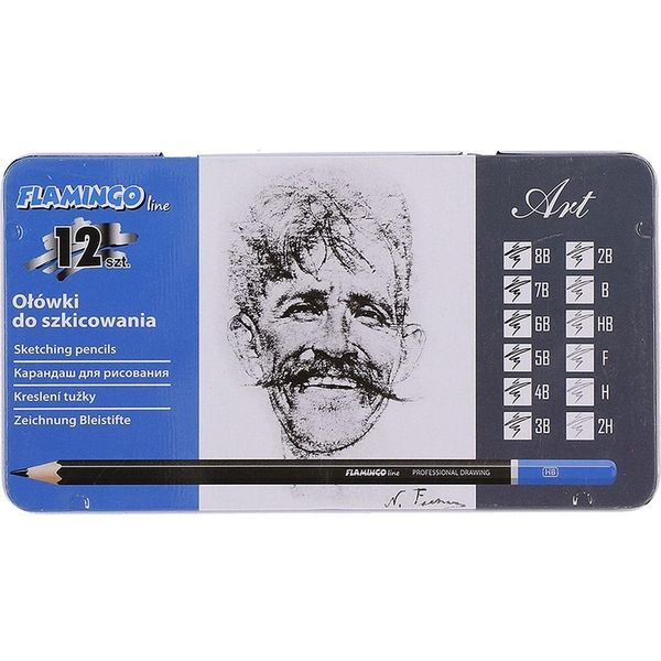 ołówki techn.8b-2h 12szt.metal zdjęcie 2