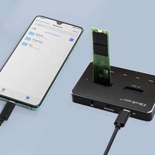 Qoltec Stacja dokująca dysków SSD M.2 NVMe SATA USB-C DUAL 2 x 2TB na Arena.pl
